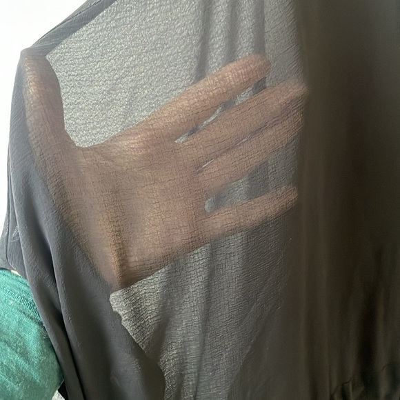 Torrid Chiffon Dolman Button Up Short Sleeve black blouse top size 26 (4) New - Picture 8 of 11